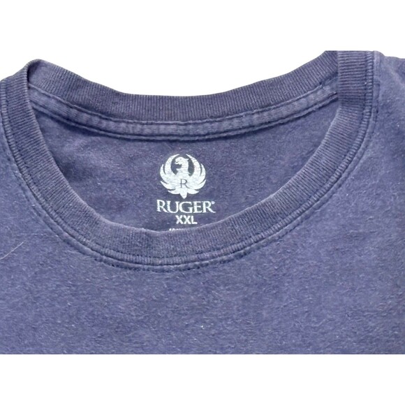 VTG Ruger Firearms T Shirt Blue Made In USA XXL 90s Y2K 1949 2nd Amendment - Picture 3 of 4